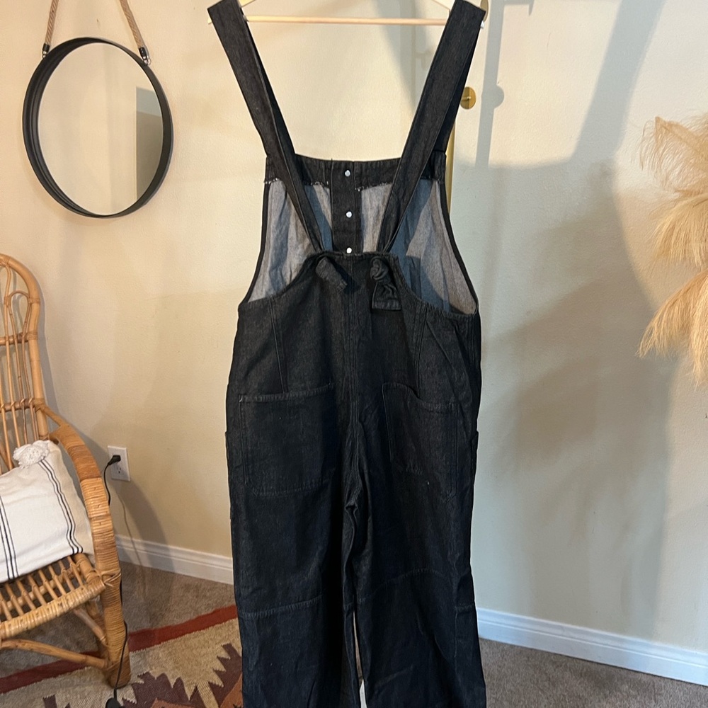 Sweet Love Charcoal Denim Romper/ Overalls - Picture 4 of 4